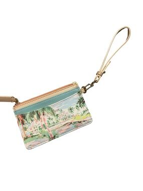 Spartina 449 Pastel Tropical Print Wristlet with Gold Strap